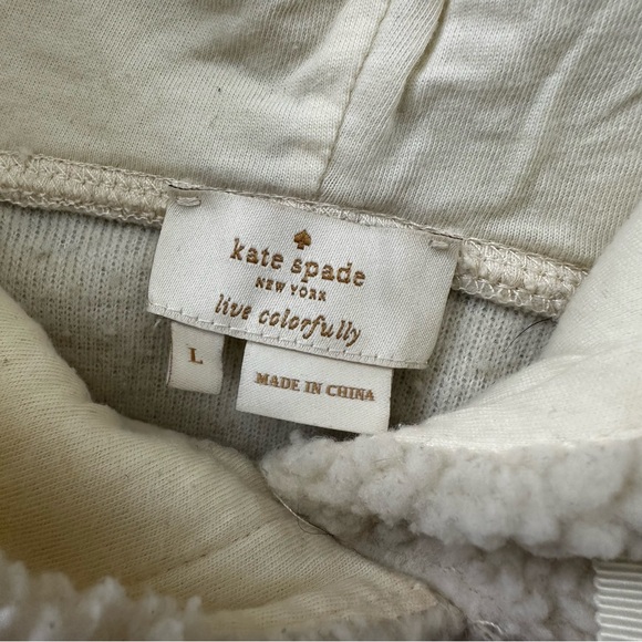 kate spade new york Logo Sherpa Hoodie, size L - Picture 6 of 8